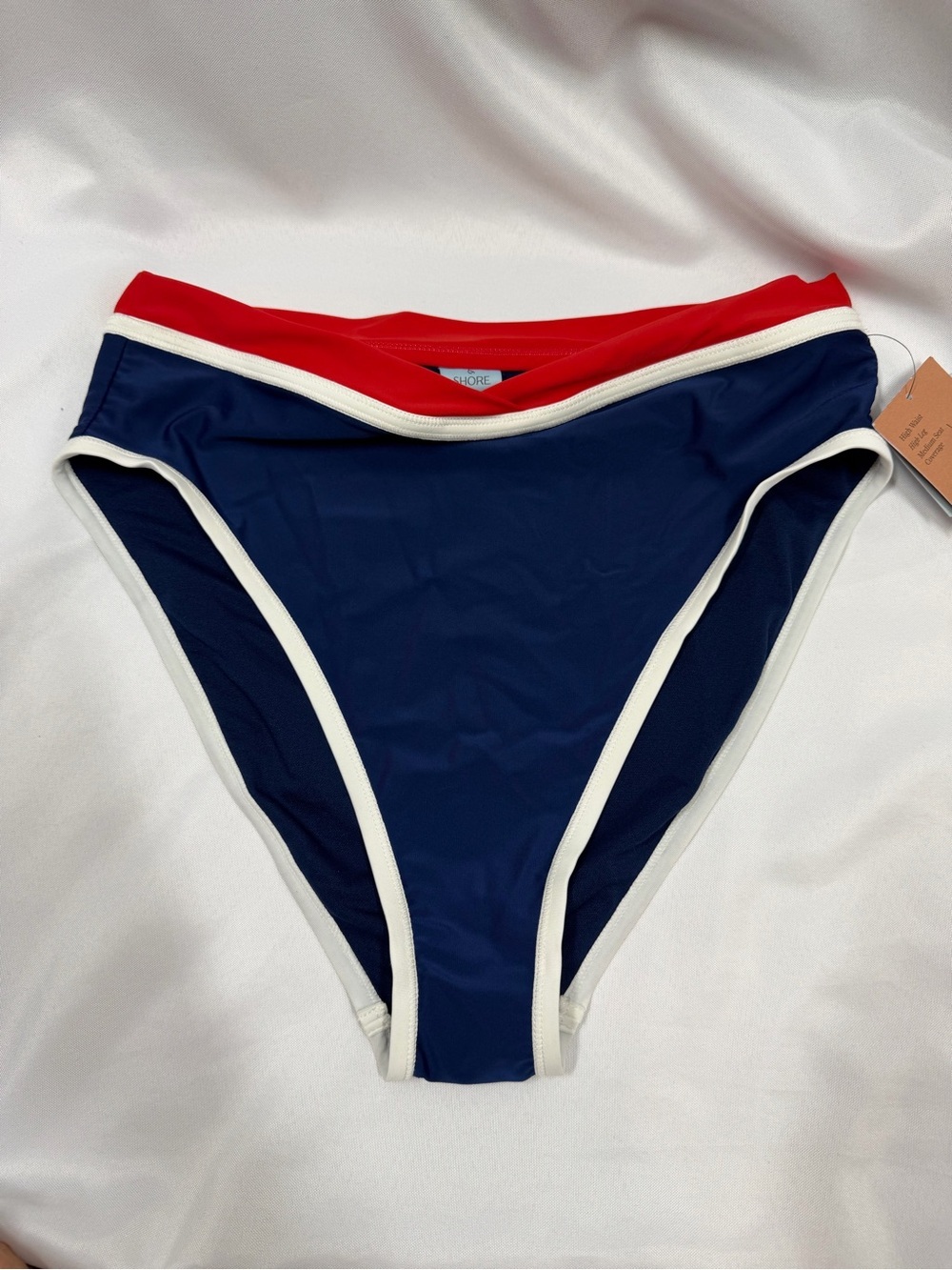 NWT Shade & Shore | High Waist Navy Medium Seat Coverage Women's Size Large